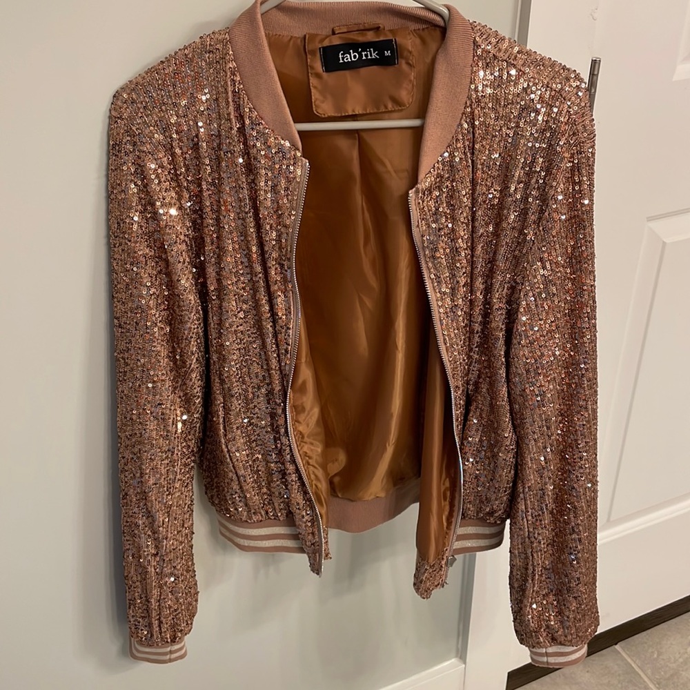 *WORN ONCE* Fabrik Sequin Bomber Jacket